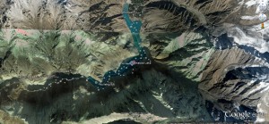 1st Attabad Lake, Hunza Valley, Google Earth